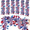 59.06 ft (9-Piece) 4th of July Tinsel Garland Decorations, Red White & Blue Patriotic Fringe Decor for Independence Day, Memorial Day, and Party Supplies